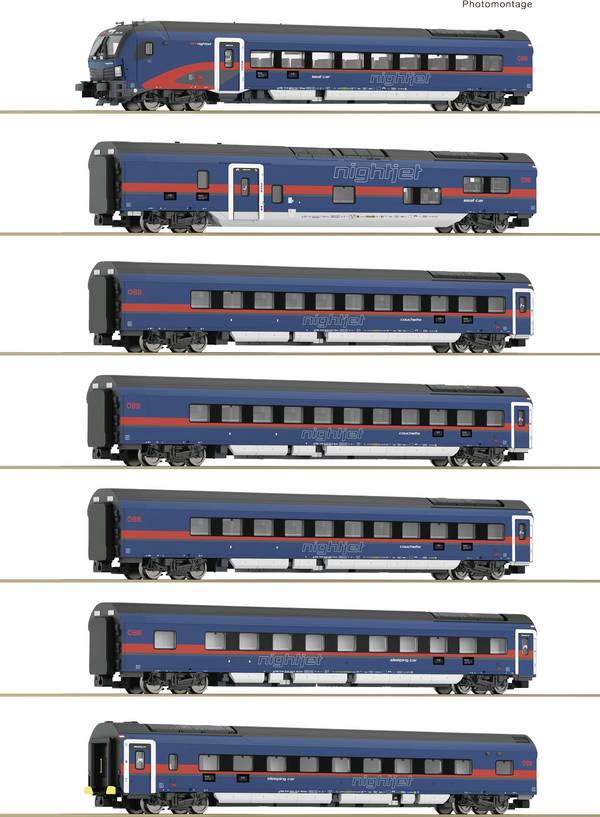 Fleischmann 6270065 N 7 dílná sada Sada: Nightjet ÖBB