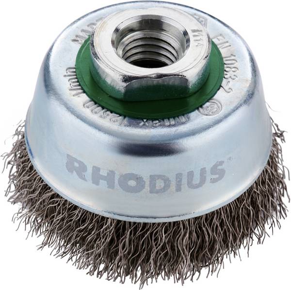 Rhodius RHODIUS ETBW, hrncový kartáč 60 x 21 x M14, zvlněný, Topline, pro nerezovou ocel, ocel, NEŽELEZNÉ kovy ETBW  353020 1 ks