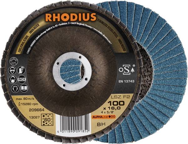 Rhodius 209664 LSZ F2 vějířovitý brusný kotouč   Zrnitost 60 nerezová ocel, ocel 10 ks