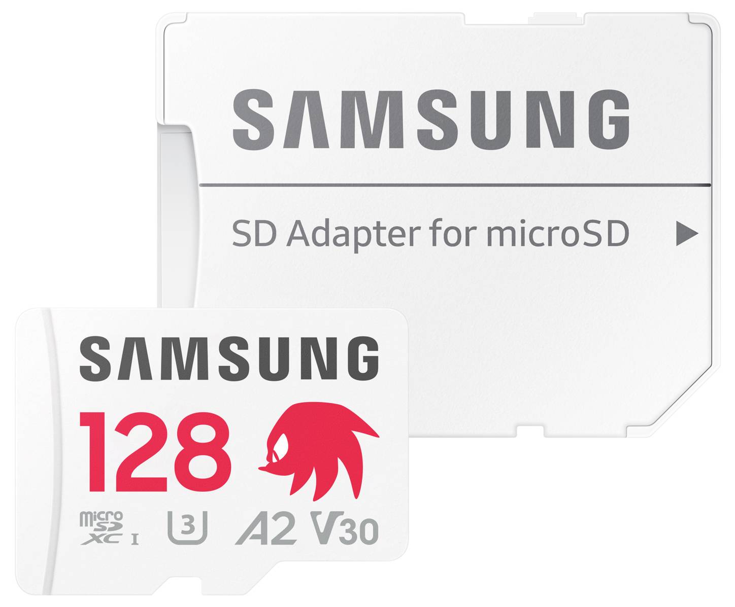 'Paměťová karta Samsung microSD, 128 GB, A2 V30, s SD adaptérem, vhodná pro vysokorychlostní přenos dat a rozšiřitelné úložiště.'