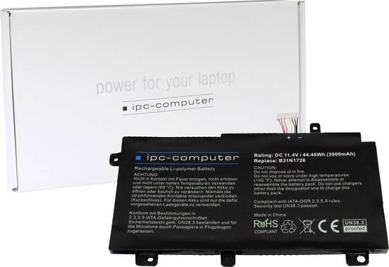 ipc-computer akumulátor do notebooku Akku B31N1726 (short cable) REPLACE 11.40 V 3900 mAh IPC-Computer