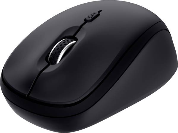 Trust YVI+ MULTI-DEVICE WIRELESS MOUSE BLACK optická myš, přenos bezdrátový, Bluetooth®, USB, 3 tlačítko, 1600 dpi, černá