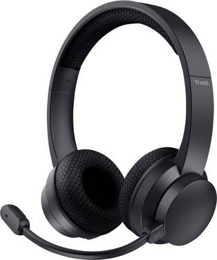Trust AYDA WIRELESS ENC HEADSET  Headset otevřená (On Ear) Bluetooth®  černá Redukce šumu mikrofonu headset, regulace hlasitosti, Vypnutí zvuku mikrofonu, čelový pásek Počítače