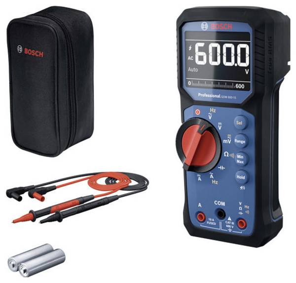 Bosch Professional GDM 600-15 digitální multimetr, ochrana proti tryskající vodě (IP65), CAT III 600 V