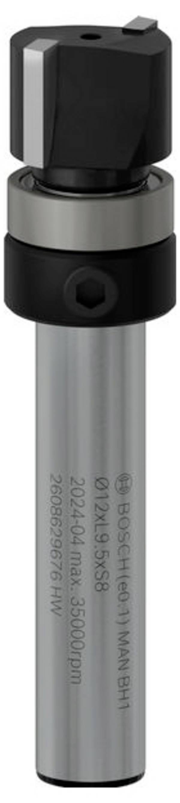Bosch Accessories 2608629676 zarovnávací fréza, Karbidy , Délka 56 mm, Vnější Ø 12 mm, Pracovní délka 9.500 mm, Ø hřídele 8 mm