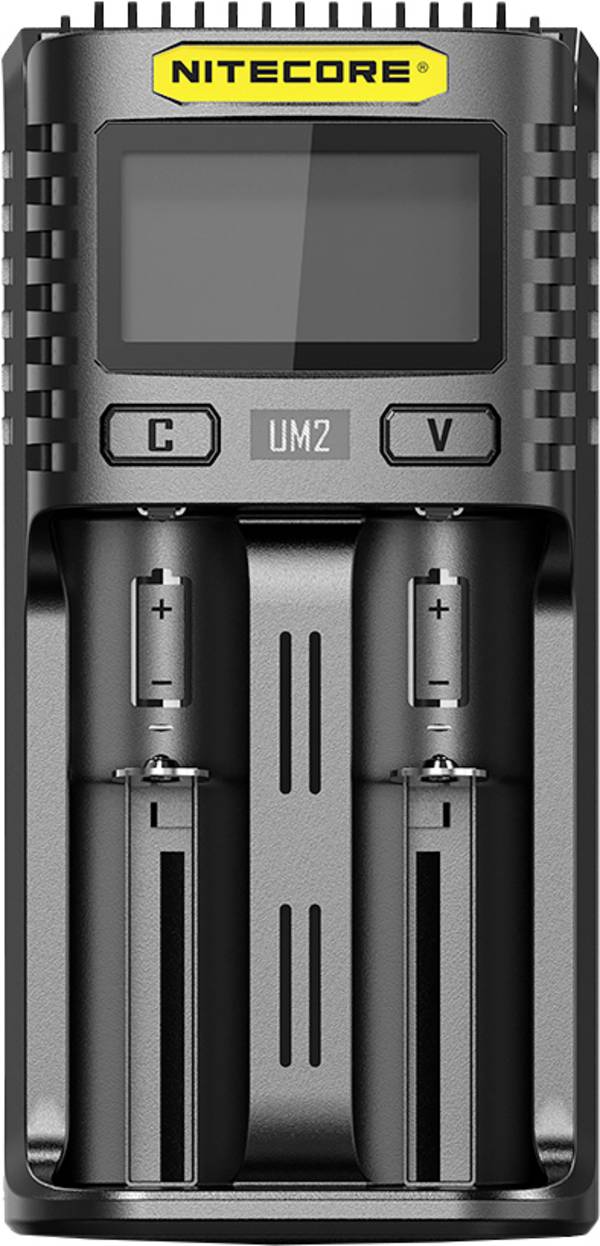 NiteCore UM2 nabíječka akumulátorů LiFePO4, Li-Ion, NiCd, NiMH 10440, 14500, 14650 , 16340, 16500, 16650, 17350, 17500, 17650 , 18350 , 18490, 18500, 18650, 18700 , 20700, 21700 , 22500, 25500 , 26500, 26650, 26700, malé mono, AAA, AA, Mini (AAAA) , velké mono