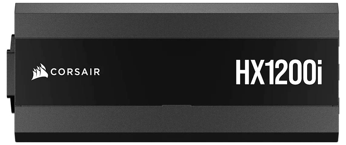 Síťový zdroj s nápisem 'Corsair HX1200i'.