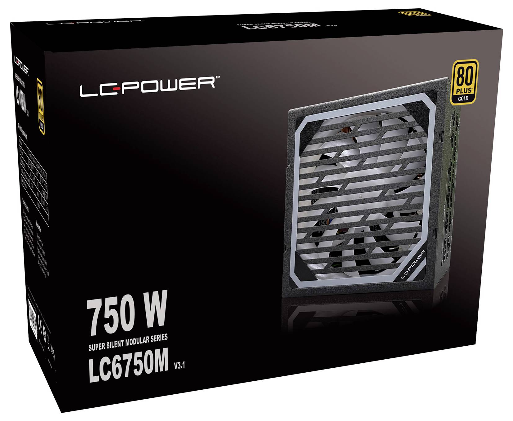 LC Power LC6750M V3.1 PC síťový zdroj 750 W ATX 80 PLUS® Gold-5