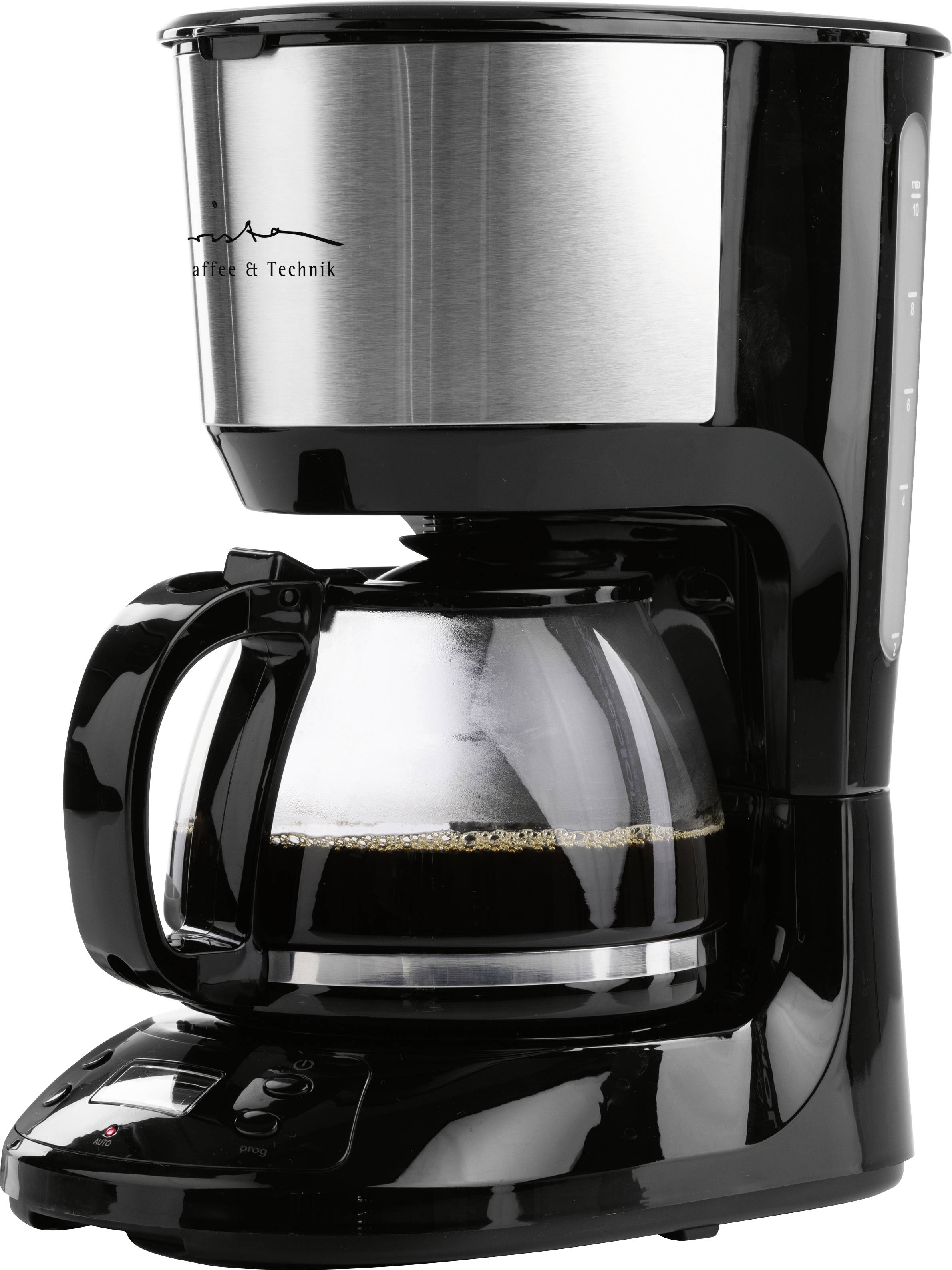 Maxxmee Barista kávovar černá, stříbrná připraví šálků najednou=10 skleněná konvice-0