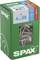 Zelený obal šroubů Spax. Označeno '4,5 x 35', 'Nerezové', 'A2', 'Nerezová ocel'. Šrouby viditelné v průhledném okénku.