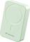 Bezdrátová nabíječka od Verbatimu v mintové zelené barvě, obdélníkového tvaru se zaoblenými rohy, vhodná pro rychlé nabíjení zařízení.