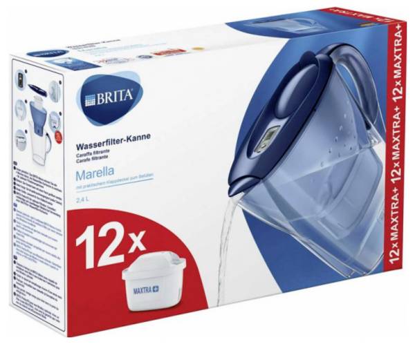 Brita Marella inkl. 12x Maxtra Pro 125978 Sada filtrů pro úsporu vody 2.4 l modrá