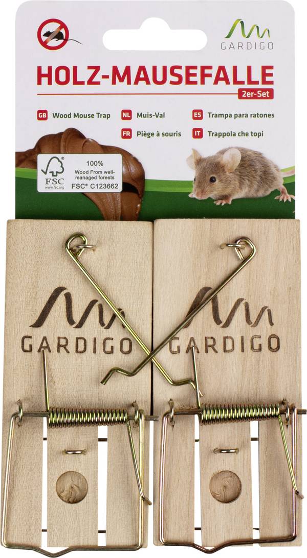 Gardigo Holz Schlagfalle, 623262, past na myši 2 ks
