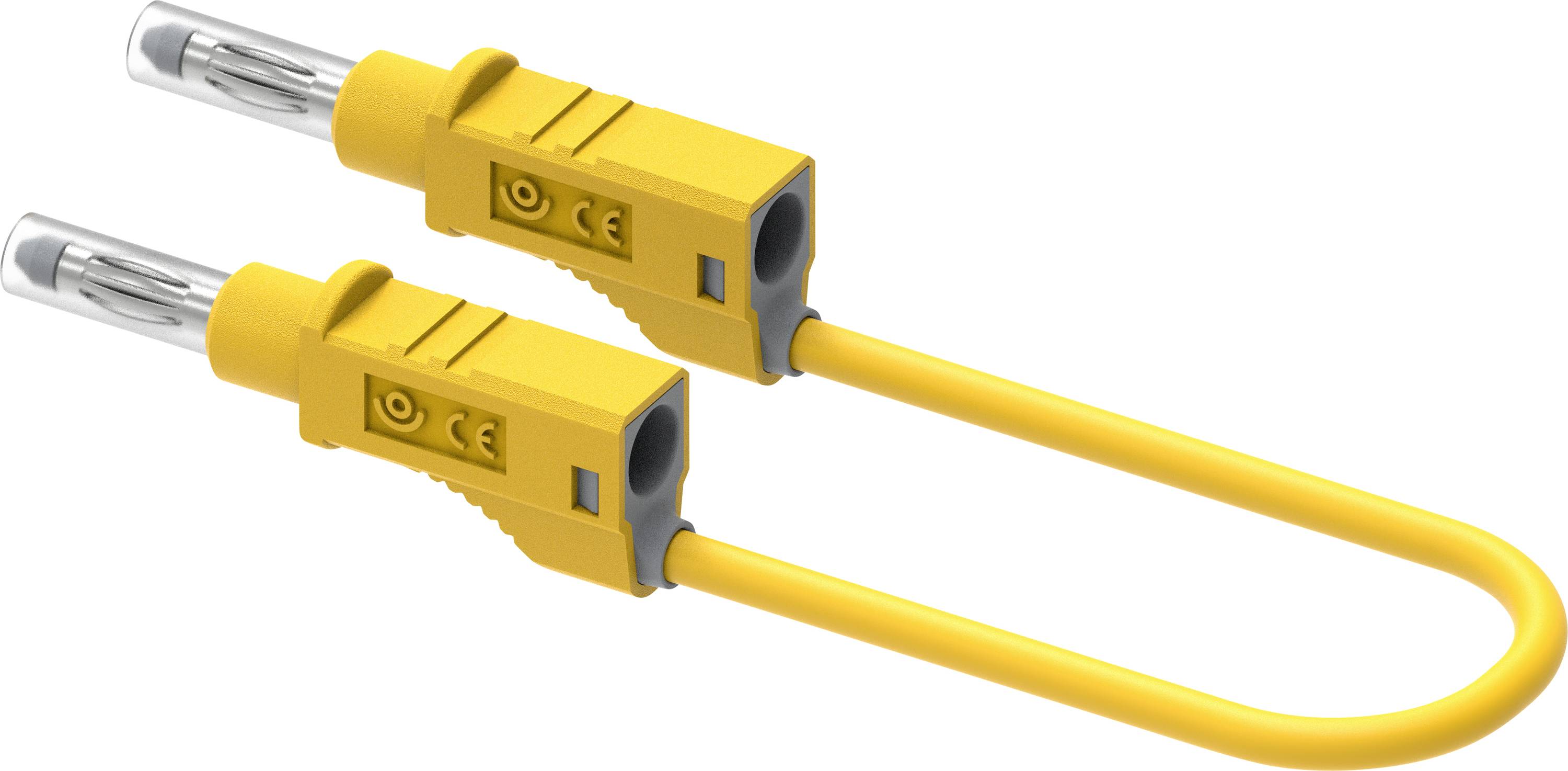 Electro PJP 2212/600V-CD1-25J měřicí kabel banánková zástrčka 4 mm banánková zástrčka 4 mm 25 cm žlutá 1 ks-0
