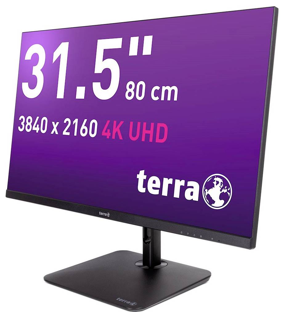 31,5palcový (80 cm) monitor, 3840 x 2160 4K UHD rozlišení, značka 'terra'.