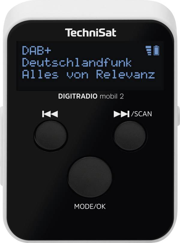 TechniSat DIGITRADIO mobil 2 0000/3904 kapesní rádio, internetové, DAB+, FM, DAB+, internet, FM, s akumulátorem, zámek klávesnice, černá, bílá