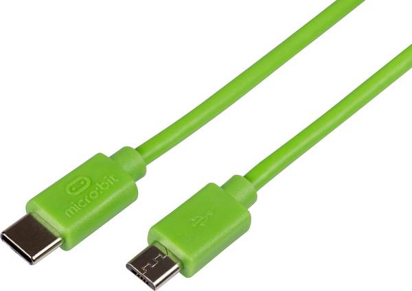 BBC micro:bit MEFUSBG30CV1 datový a napájecí kabel BBC micro:bit [1x USB-C® zástrčka - 1x micro USB 2.0 zástrčka B] 0.30 m zelená