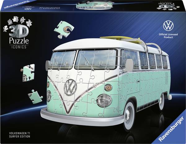 Ravensburger 3D Puzzle Iconics: Volkswagen T1 12008035 Ravensburger 12008035, 162 Stück(e), Fahrzeuge, 8 Jahr(e) 1 ks