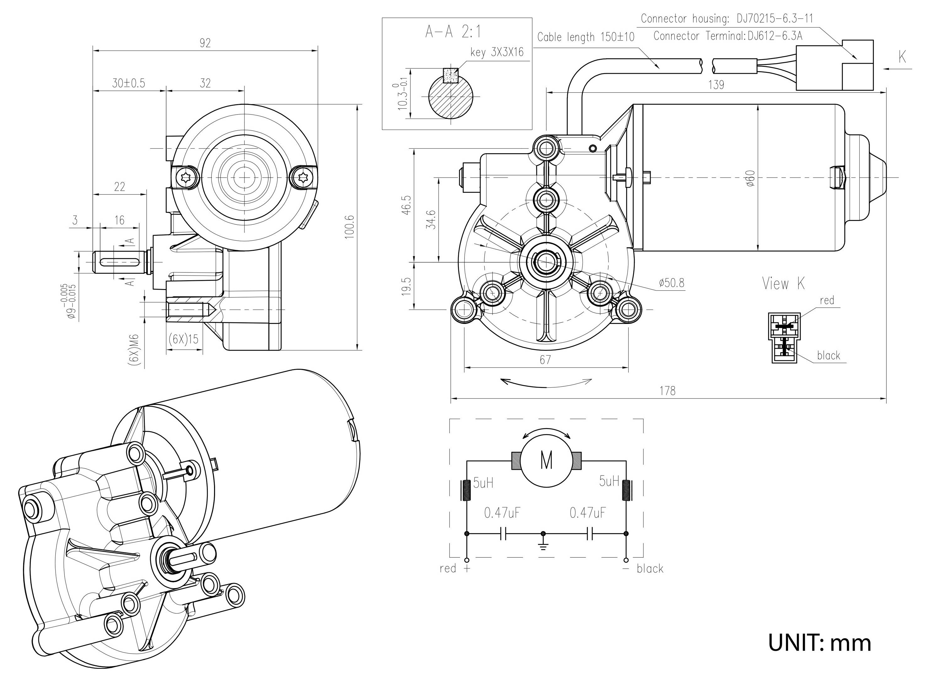TRU COMPONENTS stejnosměrný elektromotor převodový TC-NZD2580-24-6, TC-13652900, 24 V/DC, 6 Nm, 25 ot./min, hriadeľ 9 mm-4