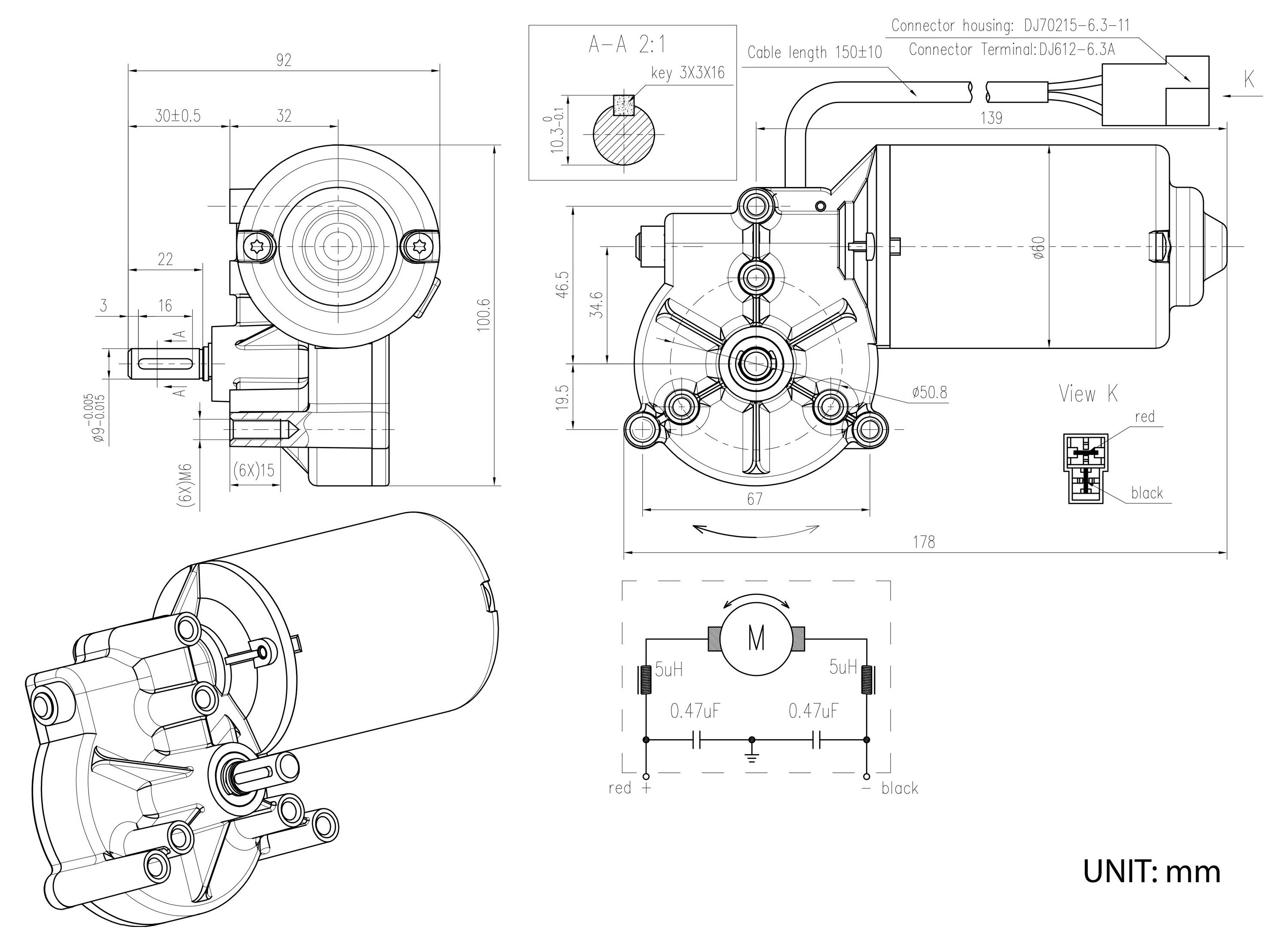 TRU COMPONENTS stejnosměrný elektromotor převodový TC-NZD2580-24-3, TC-13652928, 24 V/DC, 3 Nm, 70 ot./min, hriadeľ 9 mm-4