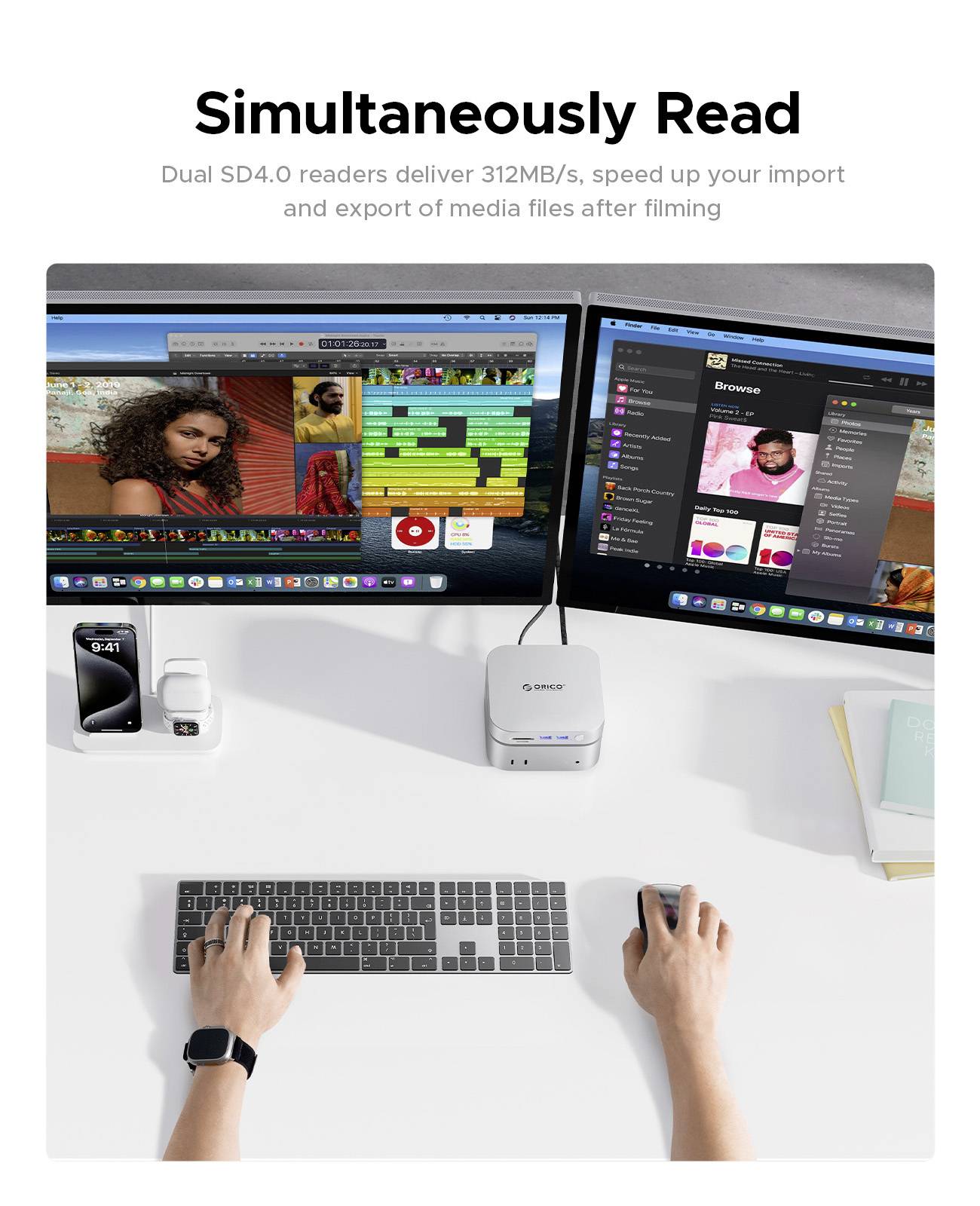 ORICO USB-C® dokovací stanice MiniLink M49P Vhodné pro značky (dokovací stanice pro notebook): Apple Rozšiřující patice -7