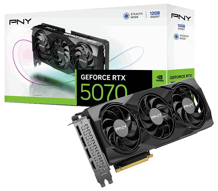 PNY grafická karta Nvidia GeForce RTX 5070 GeForce RTX 5070 12 GB GDDR7 RAM PCIe x16 DisplayPort-9