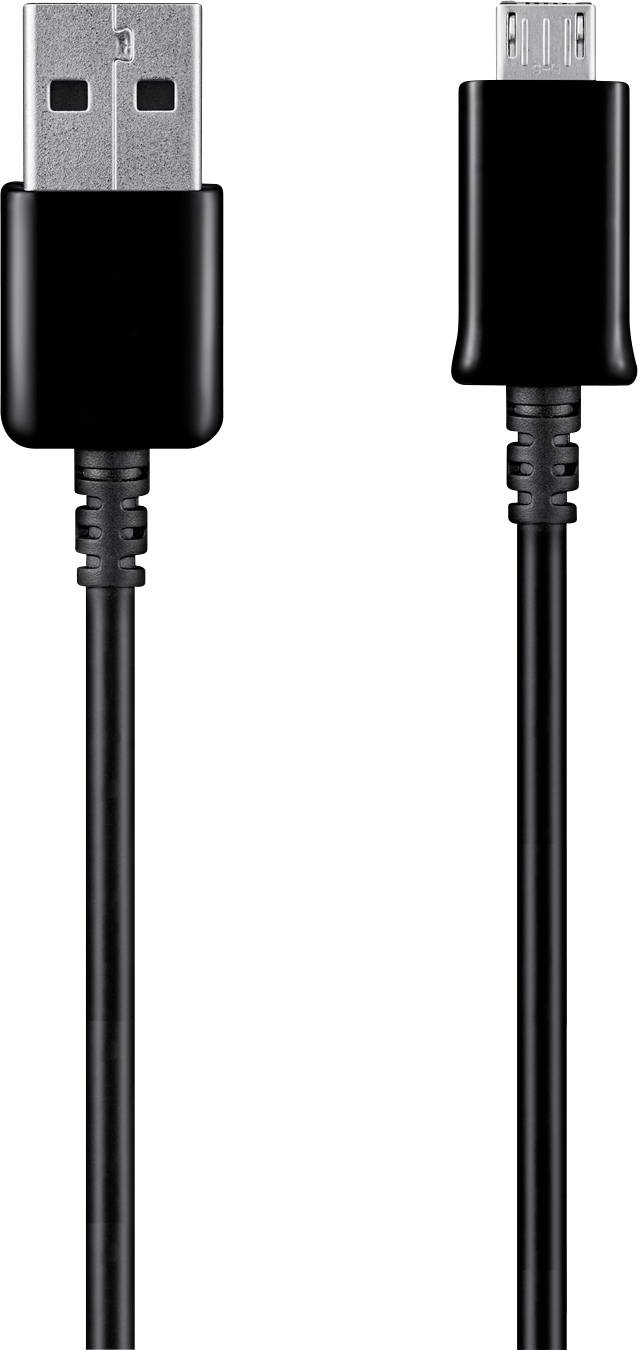 Černý USB kabel se standardním USB-A konektorem na jednom konci a micro-USB konektorem na straně druhé.