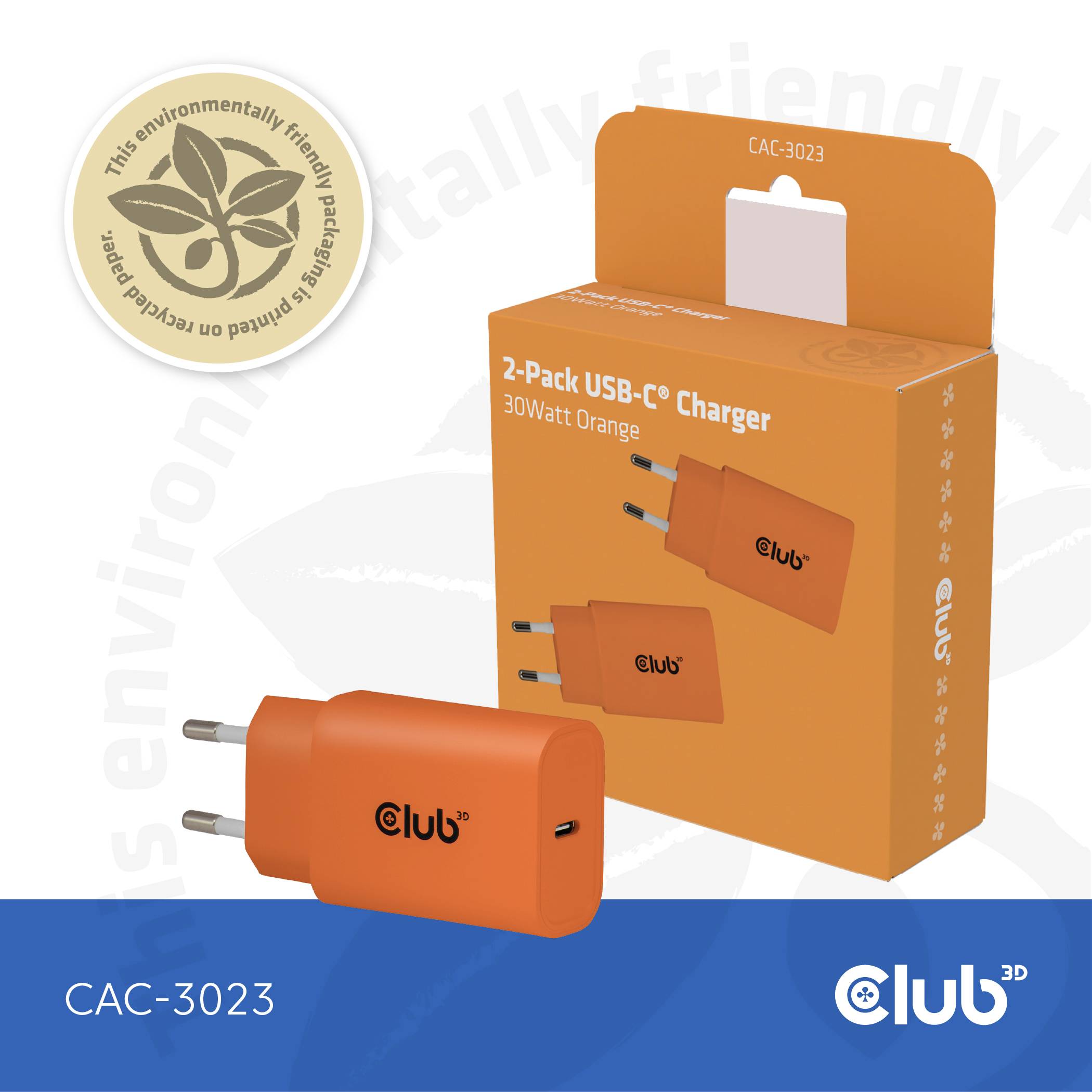 club3D CAC-3023 USB nabíječka, USB-C® zástrčka, 30 W, Power Delivery 3.0, oranžová-9