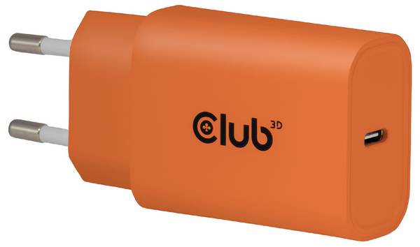 club3D CAC-3023 USB nabíječka, USB-C® zástrčka, 30 W, Power Delivery 3.0, oranžová