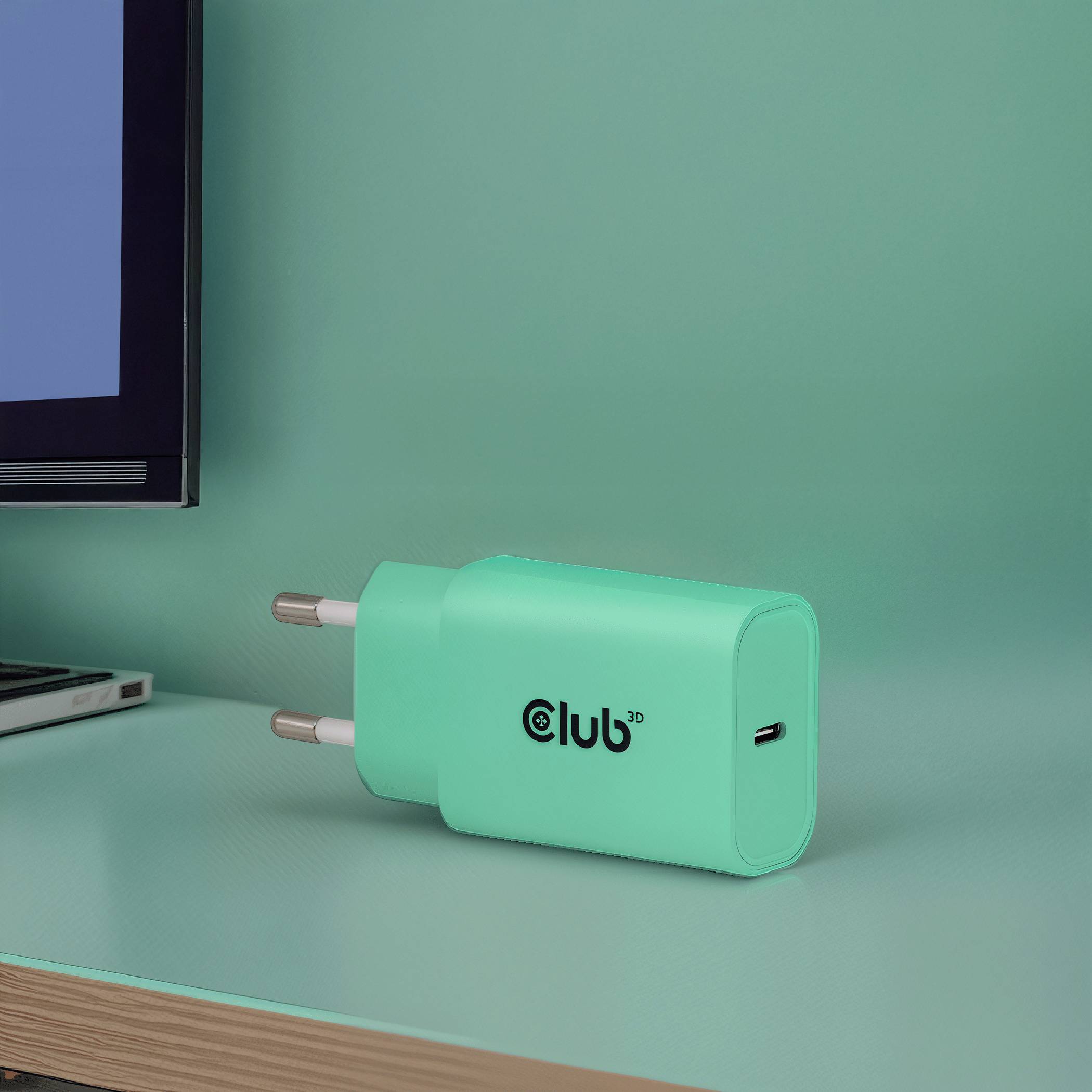 club3D CAC-3024 USB nabíječka, USB-C® zástrčka, 30 W, Power Delivery 3.0, zelená-2