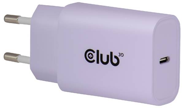 club3D CAC-3025 USB nabíječka, USB Power Delivery (USB-PD) , USB-C® zástrčka, 30 W, Power Delivery 3.0, fialová