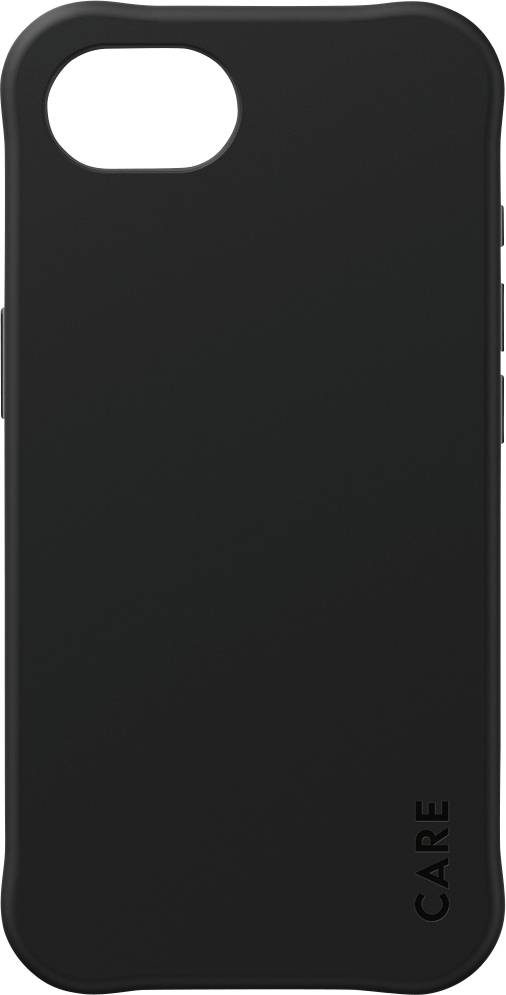 Černý obal na smartphone s nápisem 'CARE' v pravém dolním rohu.