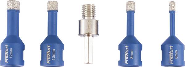 FRITZFURT 1191-3142 sada diamantových vrtáků 5dílná 6 mm, 8 mm, 10 mm, 12 mm Celková délka 140 mm 1 sada