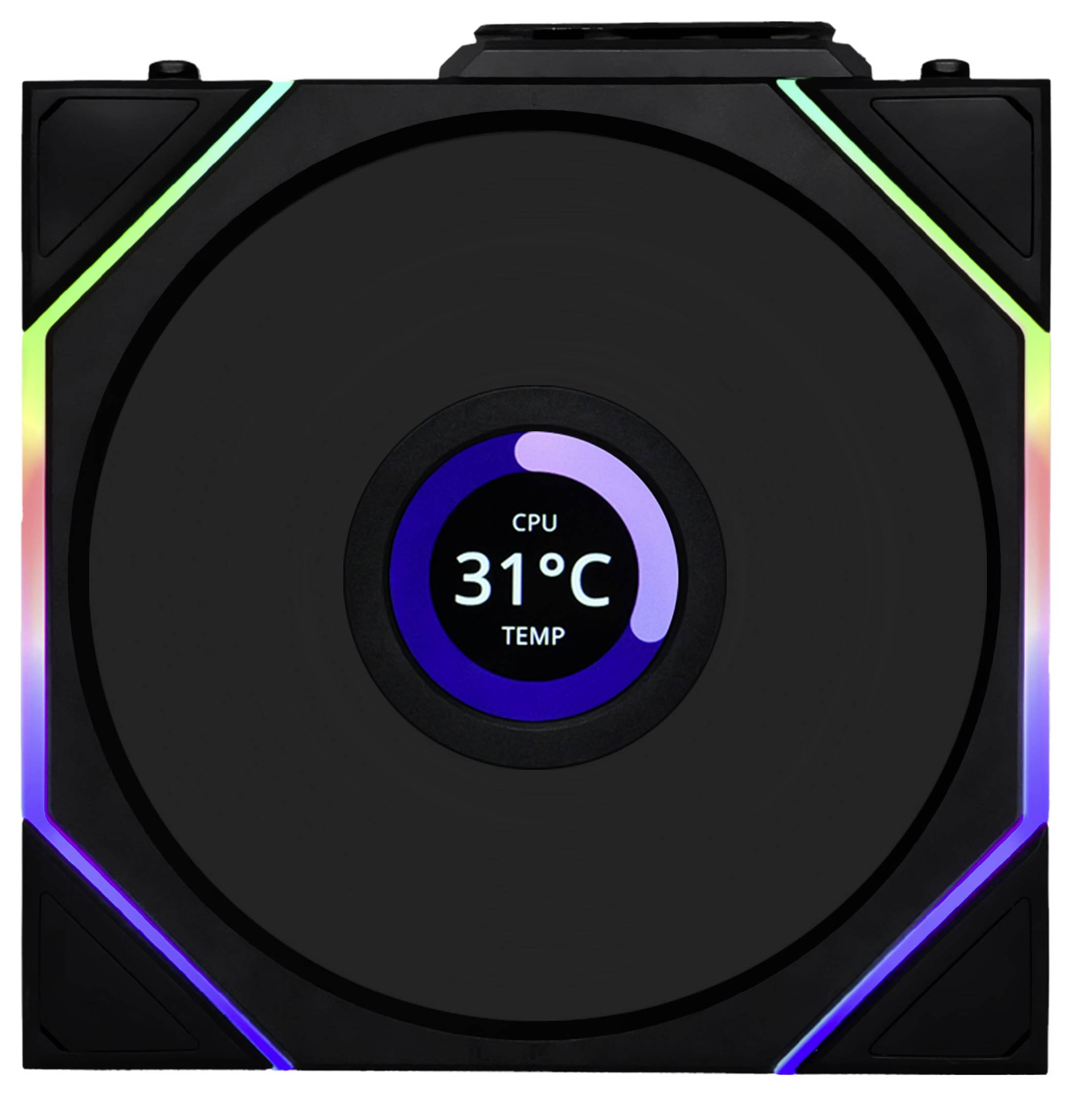 Lian Li 12RTLLCD1W1B PC větrák s krytem vícebarevná (š x v x h) 120 x 28 x 124 mm Vč. LCD displeje, včetně LED osvětlení-2