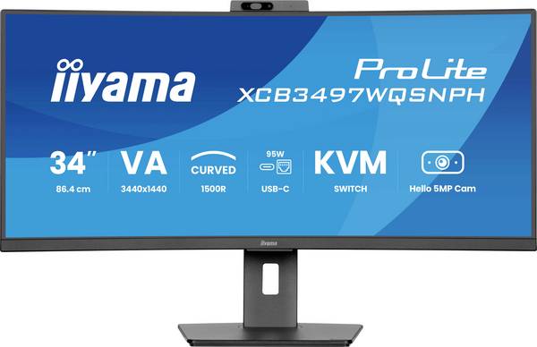 Iiyama XCB3497WQSNPH-B1 LED monitor 86.4 cm (34 palec)3440 x 1440 Pixel, 21:9, 0.4 ms, VA LED