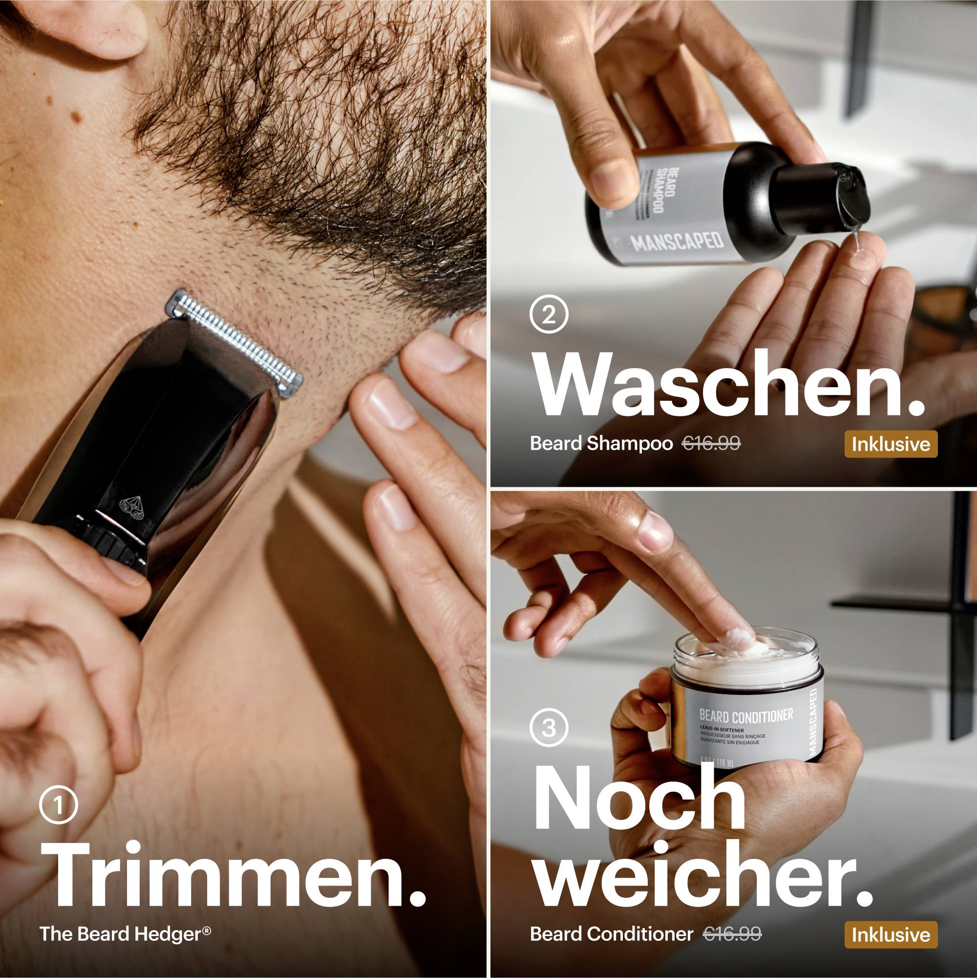 MANSCAPED Beard Hedger Essentials Kit zastřihovač vousů černá-3