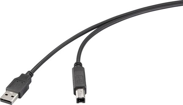Renkforce USB kabel USB 2.0 USB-A zástrčka, USB-B zástrčka 2.00 m černá RF-6830428