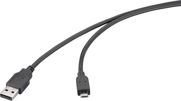 Renkforce USB kabel USB 2.0 USB-A zástrčka, USB Micro-B zástrčka 5.00 m černá RF-6830436