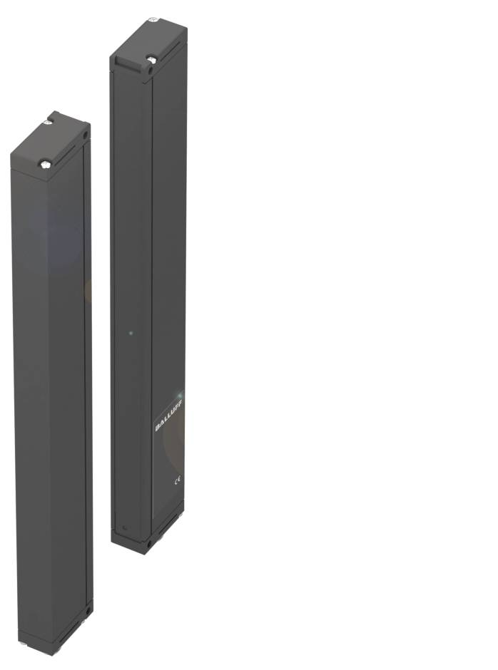 Dva černé sloupy v moderním designu, stojící před bílým pozadím, možná technická zařízení nebo reproduktory.