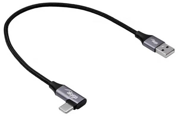 Akyga USB kabel USB 2.0 USB-C ® zástrčka 30 cm černá opletený AK-USB-58
