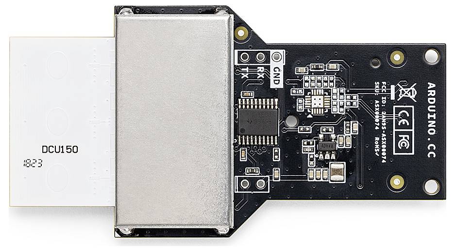 Senzorová deska Arduino s elektronickými komponenty a konektory.