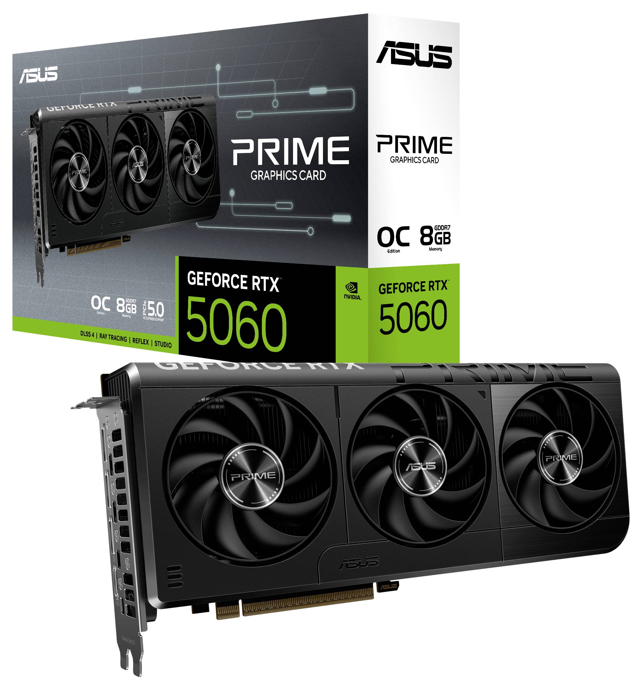 Asus grafická karta Nvidia GeForce RTX 5060 GeForce RTX 5060 8 GB GDDR7 RAM PCIe x8 HDMI™, DisplayPort přetaktovaná, Rež-9