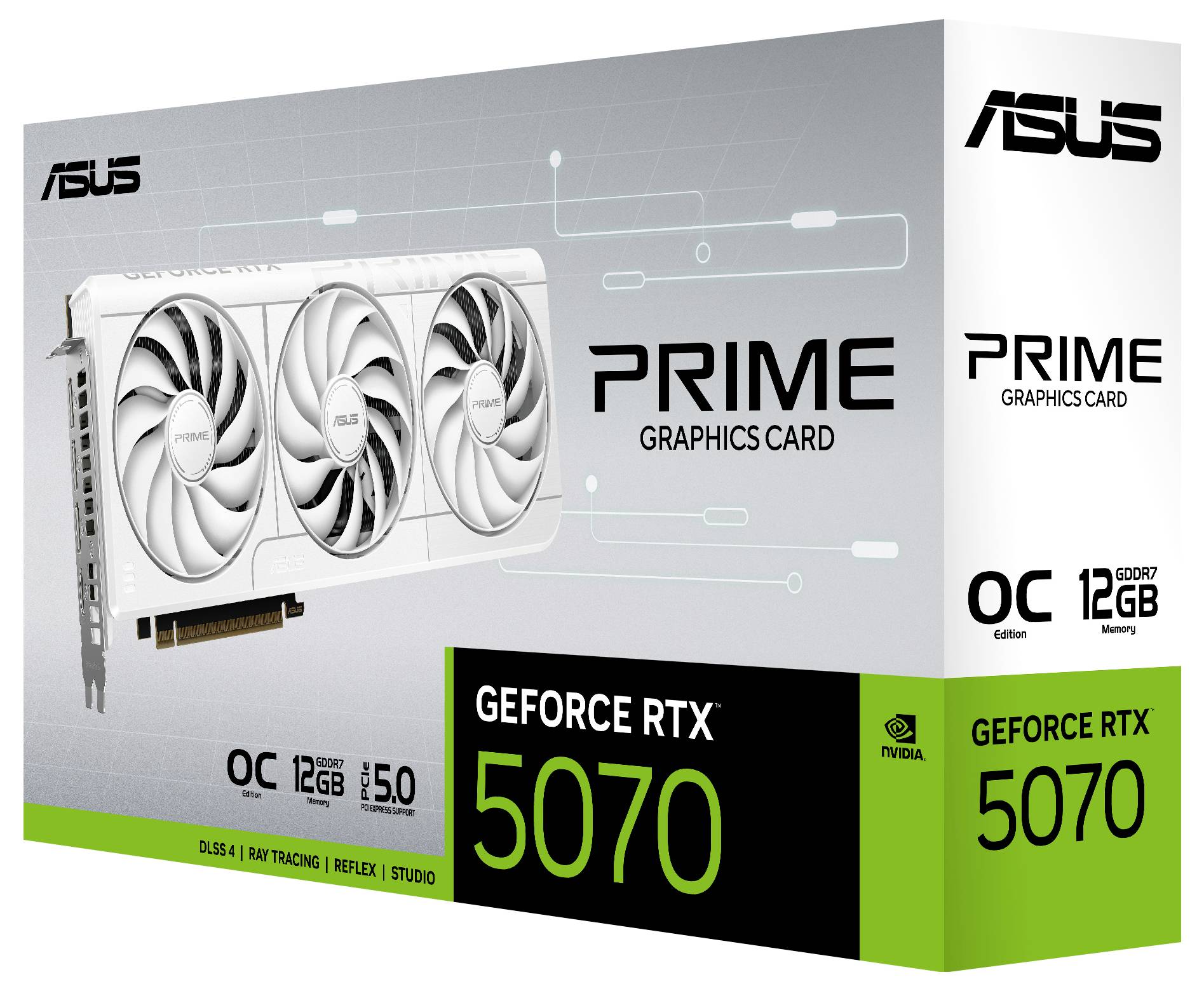Asus grafická karta Nvidia GeForce RTX 5070 GeForce RTX 5070 12 GB GDDR7 RAM PCIe x16 HDMI™, DisplayPort přetaktovaná, R-8