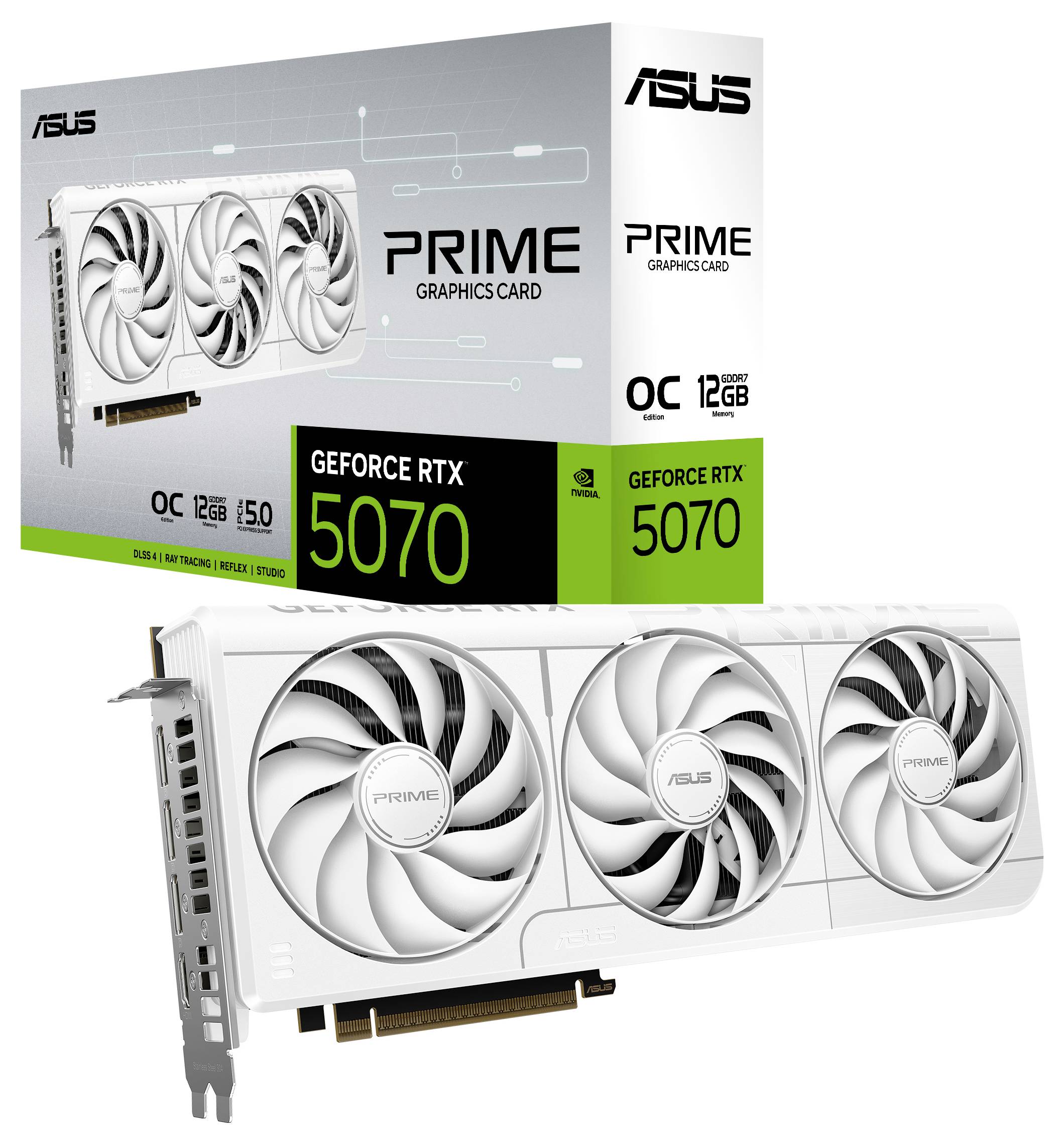 Asus grafická karta Nvidia GeForce RTX 5070 GeForce RTX 5070 12 GB GDDR7 RAM PCIe x16 HDMI™, DisplayPort přetaktovaná, R-9