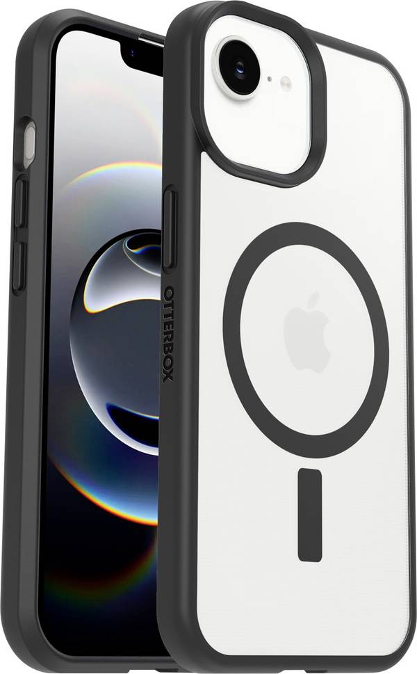 Otterbox React MagSafe zadní kryt na mobil Apple iPhone 17e, iPhone 16e, iPhone 15, iPhone 14, iPhone 13 transparentní, černá Kompatibilní s MagSafe, odolné vůči nárazům 77-98204