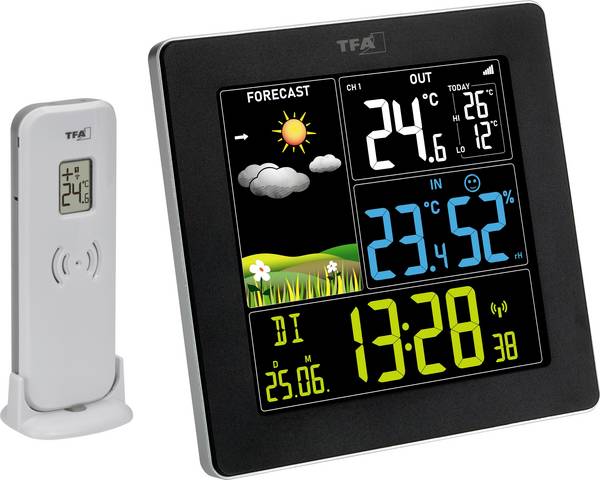 TFA Dostmann Sun 2 35.1174.01 digitální bezdrátová meteostanice Předpověď pro 12 až 24 hodin Počet senzorů (max.) 3 ks