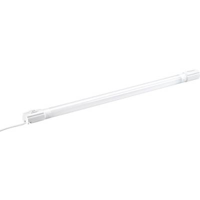 Bílá LED trubice se síťovým kabelem, vhodná pro domácí nebo komerční osvětlení.