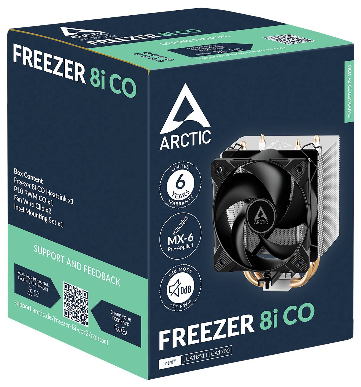 Arctic ACFRE00191A chladič procesoru s větrákem Intel® 1700, Intel® 1851-1