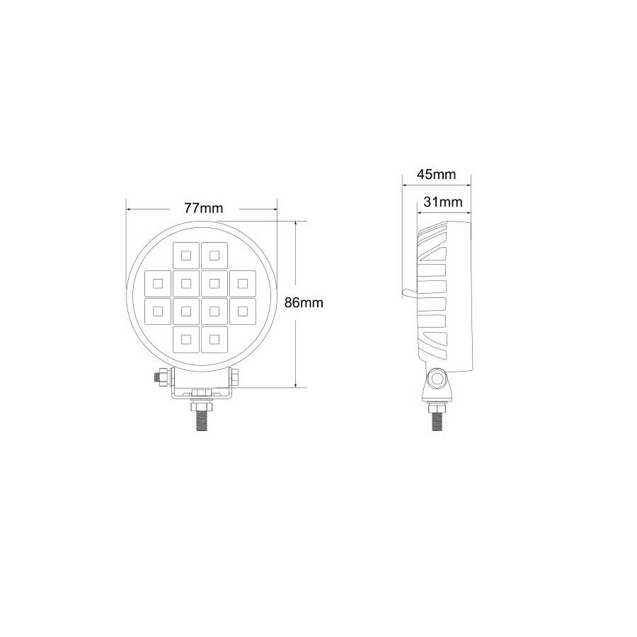 SecoRüt Pracovní LED svítilna 12 V, 24 V L0153 (Ø x v) 77 mm x 86 mm-3