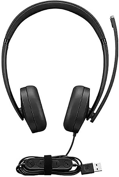Lenovo 4XD1P83425 Headset otevřená (On Ear) Bluetooth®, Bez kabelu, kabelová stereo černá regulace hlasitosti-0